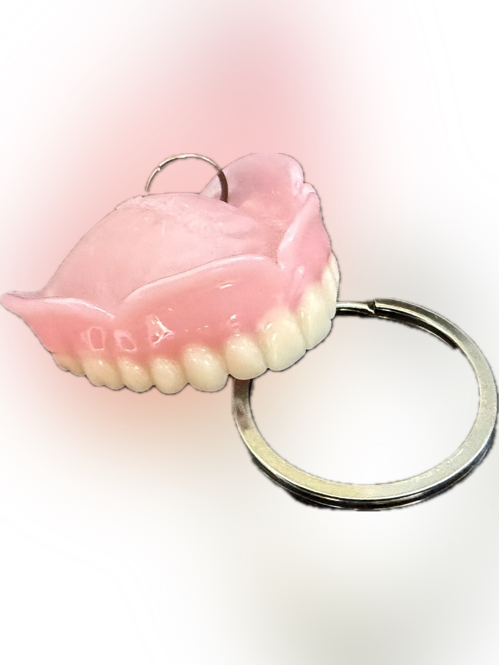 Mini Fake Denture False Teeth Keychain